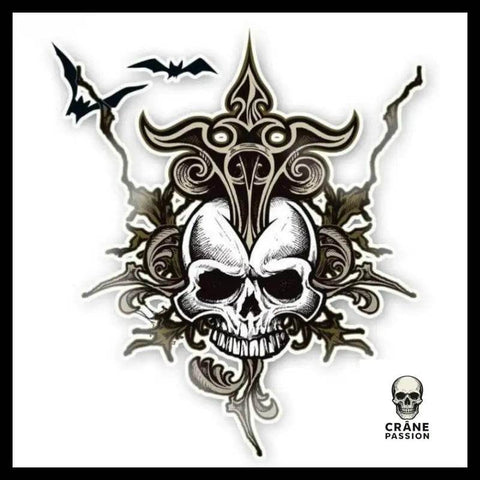 Sticker Crâne Gothique - Crâne Passion