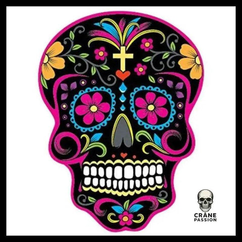 Sticker Crâne Mexicain Coloré - Crâne Passion