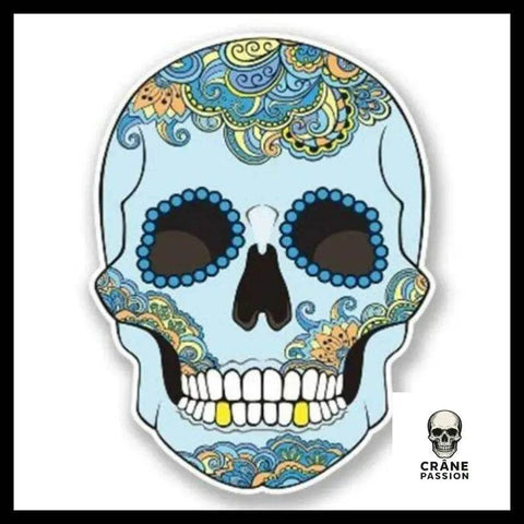 Sticker Crâne Mexicain Couleur - Crâne Passion