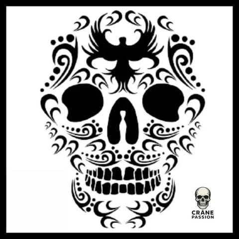 Sticker Crâne Mexicain Noir et Blanc - Crâne Passion