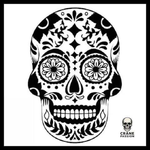 Sticker Crâne Mexicain Réaliste - Crâne Passion