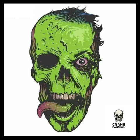 Sticker Crâne Zombie - Crâne Passion