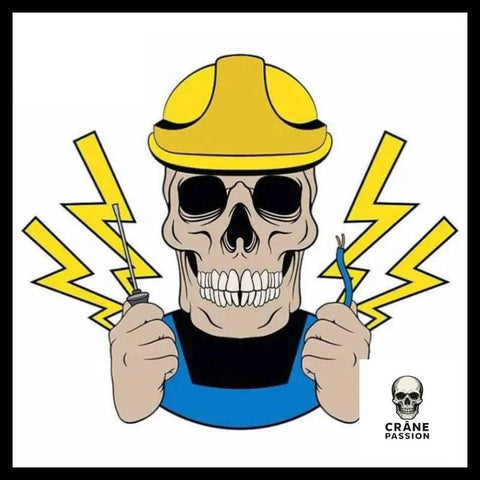Sticker Electrician - Crâne Passion