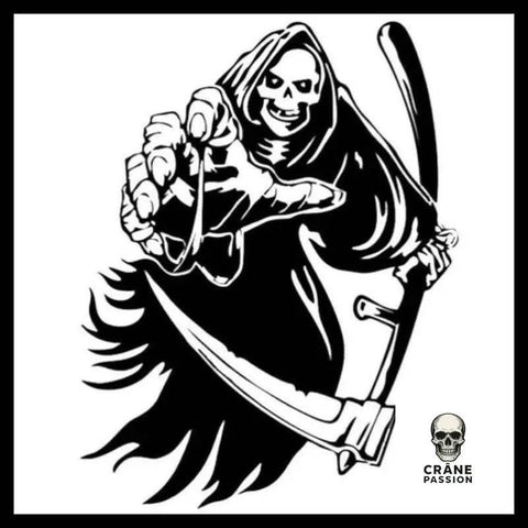 Sticker Faucheuse Viking - Crâne Passion