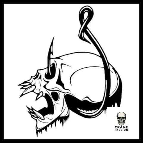 Sticker Hameçon - Crâne Passion