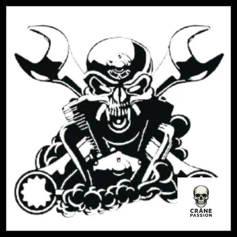Sticker Motard - Crâne Passion