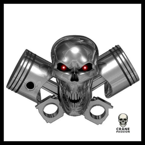 Sticker Piston - Crâne Passion