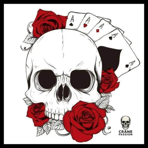 Sticker Poker - Crâne Passion