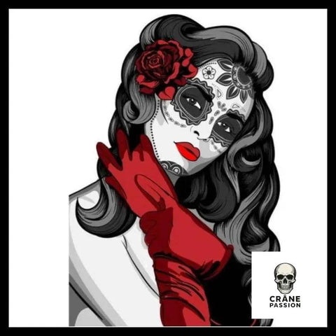 Sticker de la Santa Muerte - Crâne Passion