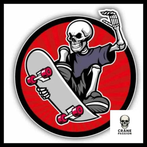Sticker Skateboard - Crâne Passion