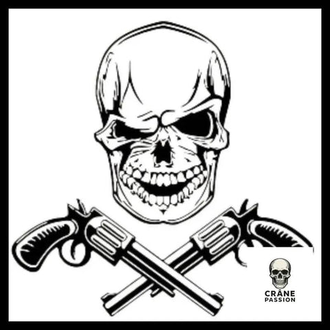 Sticker Skull Gun - Crâne Passion