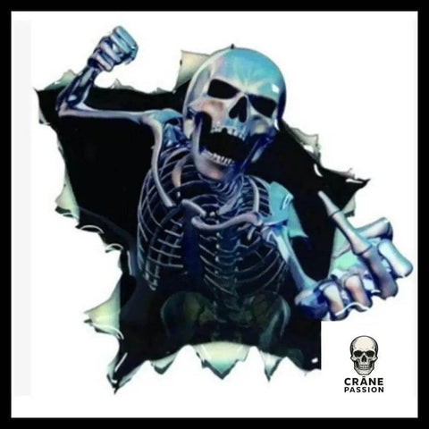 Sticker Squelette Gothique - Crâne Passion