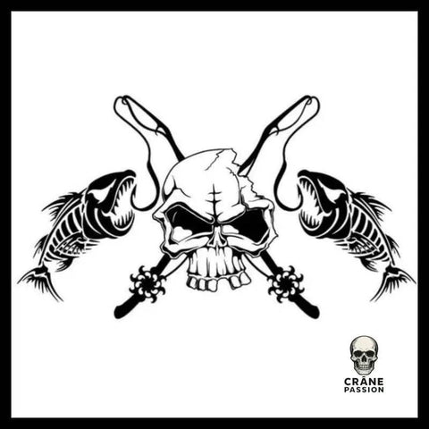 Sticker Squelette Poisson - Crâne Passion