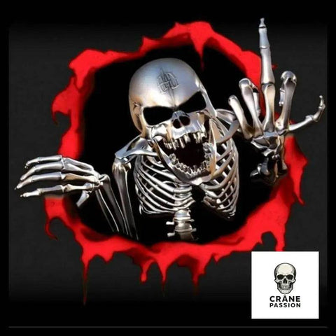 Sticker Squelette Rock - Crâne Passion