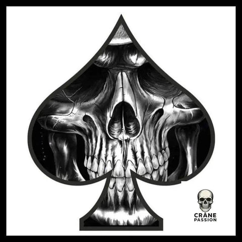 Sticker Tête de Mort As de Pique - Crâne Passion