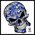 Sticker Tête de Mort Bleue - Crâne Passion