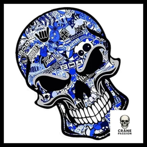 Sticker Tête de Mort Bleue - Crâne Passion