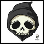 Sticker Tête de Mort Capuche - Crâne Passion