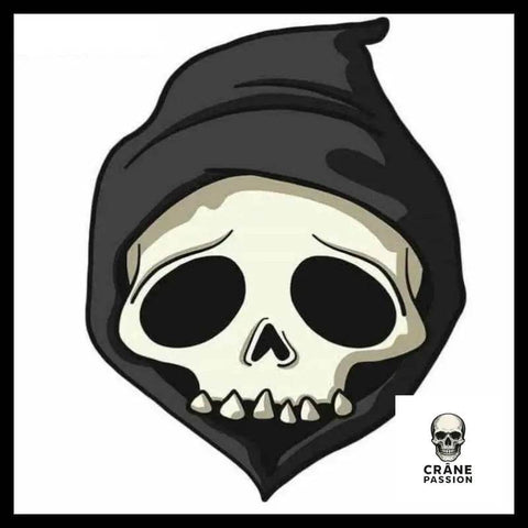 Sticker Tête de Mort Capuche - Crâne Passion