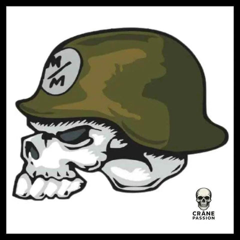 Sticker Tête de Mort Casque - Crâne Passion