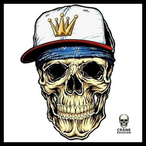Sticker Tête de Mort Casquette - Crâne Passion