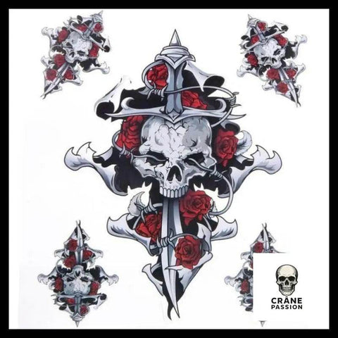 Sticker Tête de Mort Épée - Crâne Passion