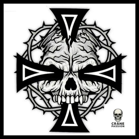 Sticker Tête de Mort Gothique - Crâne Passion