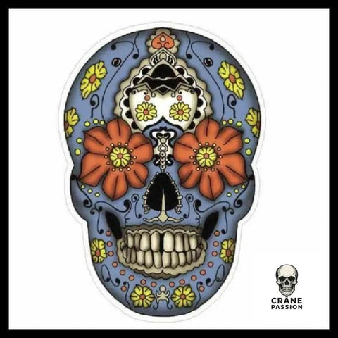 Sticker Tête de Mort Mexicaine Réaliste - Crâne Passion