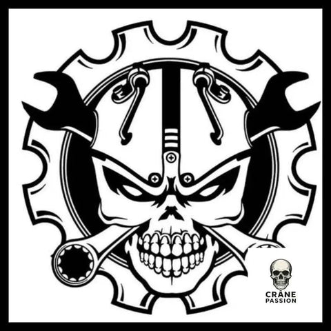 Sticker Tête de Mort Motard - Crâne Passion