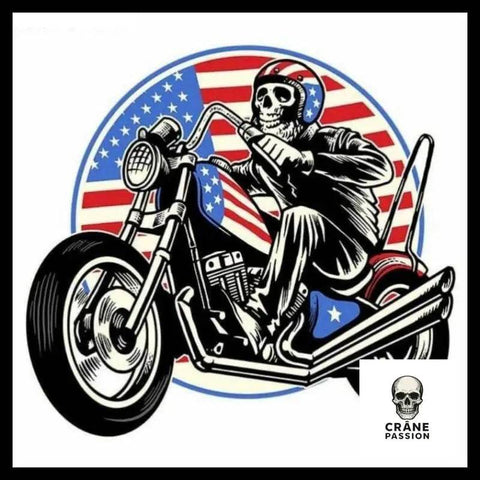 Sticker Tête de Mort Moto - Crâne Passion