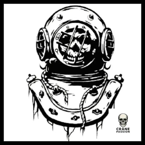 Sticker Tête de Mort Scaphandrier - Crâne Passion