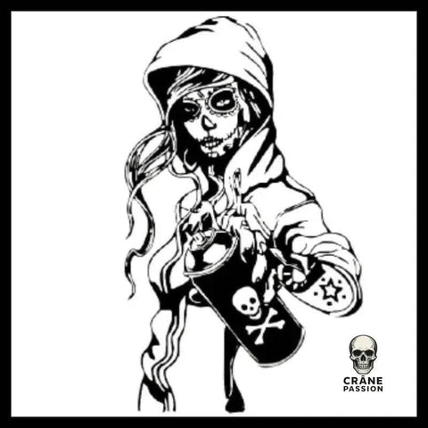 Sticker Tête de Mort Tagueuse - Crâne Passion