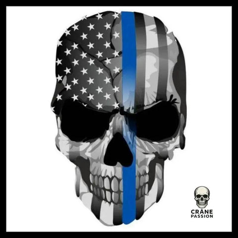 Sticker Tête de Mort USA - Crâne Passion