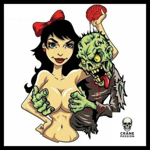 Sticker de Zombie - Crâne Passion
