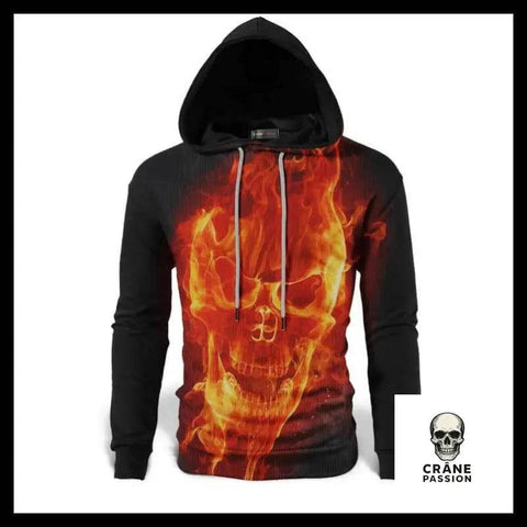 Sweat Crâne Enflammé - Crâne Passion