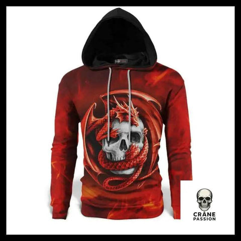Sweat Dragon Rouge - Crâne Passion