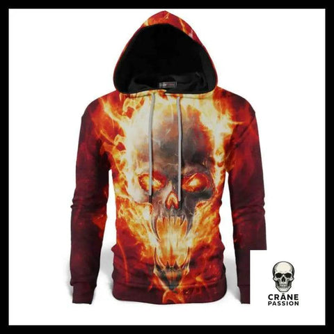 Sweat Flamme Maléfique - Crâne Passion