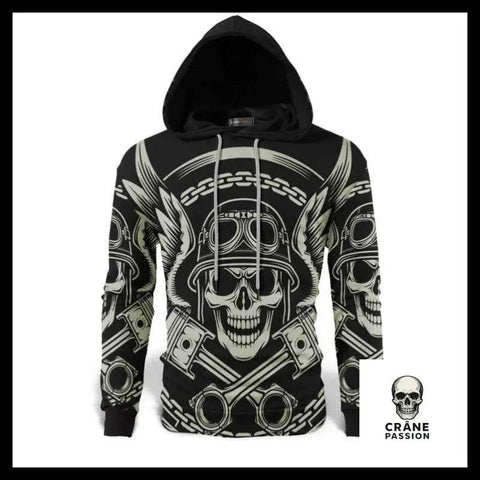 Sweat Motard Homme - Crâne Passion