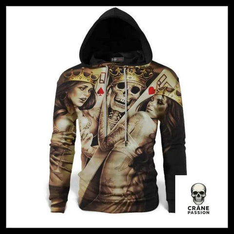 Sweat Squelette Carte - Crâne Passion