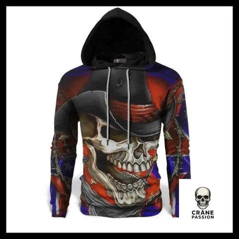 Sweat Tête de Mort Avec Chapeau - Crâne Passion