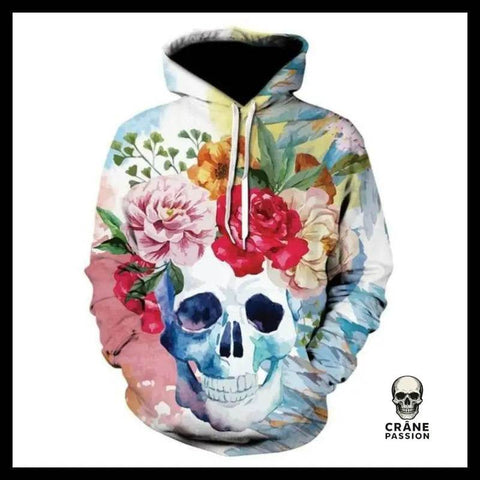 Sweat Tête de Mort Crâne Fleuri - Crâne Passion