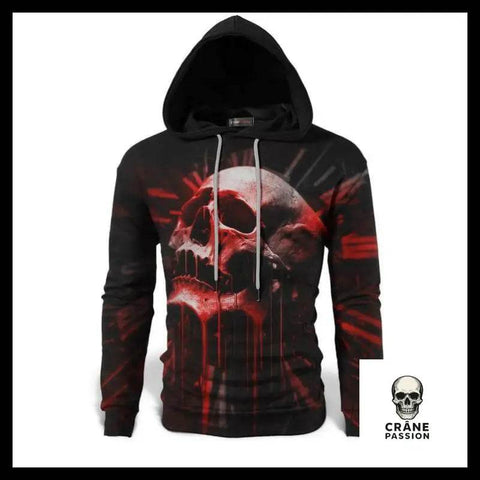 Sweat Tête de Mort Rouge - Crâne Passion