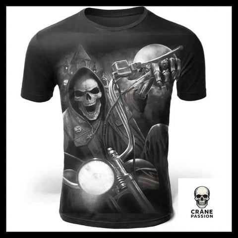 T-Shirt Biker Design - Crâne Passion