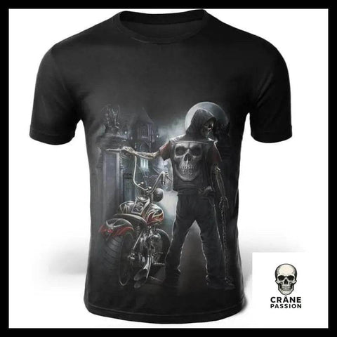 T-Shirt Biker Homme - Crâne Passion