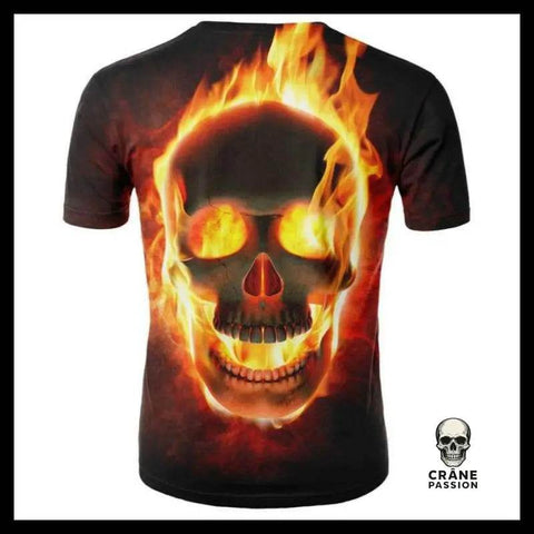 T-shirt Crâne en feu - Crâne Passion