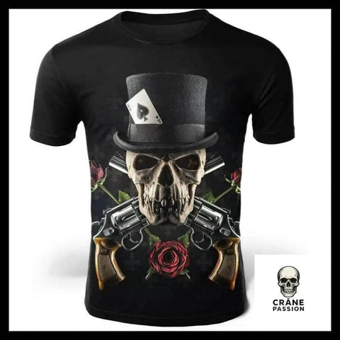 T-Shirt Crâne Pistolet - Crâne Passion