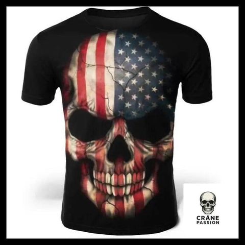 T-Shirt Crâne USA - Crâne Passion
