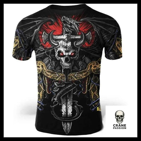 T-Shirt Dragon Homme - Crâne Passion