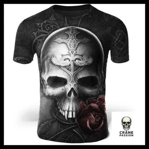 T-Shirt Gothique Flamboyant - Crâne Passion