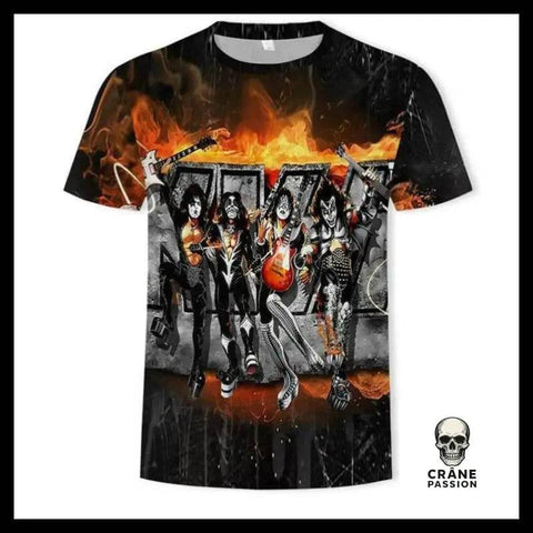 T-shirt Groupe Kiss - Crâne Passion